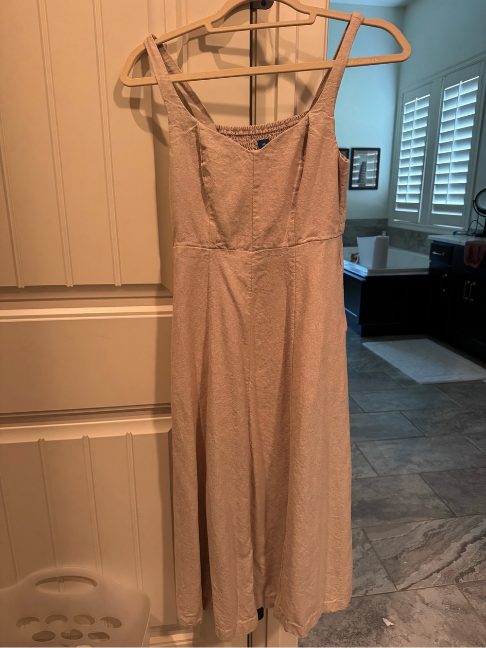 Women's Sleeveless Midi Dress in Light Beige